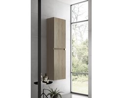 Saniclass Chaci Hoge Kast - 140x35x27cm - 2 deuren - eiken