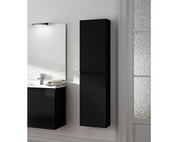 Saniclass Chaci Hoge Kast - 140x35x27cm - 2 deuren - mat zwart