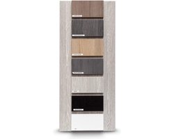 Saniclass Double Face Spiegelkast - 60x70x15cm - verlichting - geintegreerd - 1 linksdraaiende spiegeldeur - MFC - legno calore
