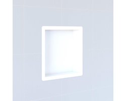 Saniclass Hide inbouwnis badkamer - 30x30x10cm - RVS met flens wit