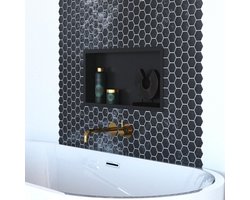 Saniclass Hide inbouwnis – Nis - 30x60x7m – RVS zwart