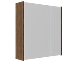 Saniclass Holz Atelier Spiegelkast - 60x63x16cm - inclusief zijpanelen - Walnut pure