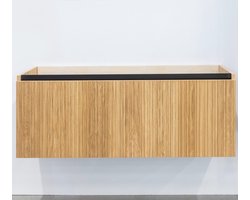 Saniclass Holz Base Badkameronderkast - 120cm - 1 lade - greeploos - eiken