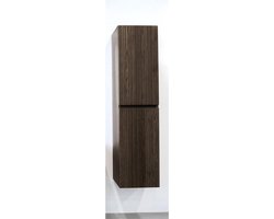 Saniclass Holz Base Hoge Kast - 160cm - 2 deuren - greeploos - donker eiken