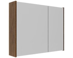 Saniclass Holz Frame Spiegelkast - 80x63x16cm - inclusief zijpanelen - Walnut pure