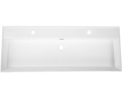 Saniclass Legend Meubelwastafel - 100.5x47x12cm - overloop - 1 wasbak - 2 kraangaten - keramiek - wit glans