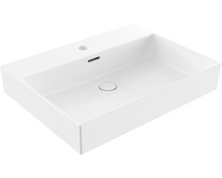 Saniclass Legend Meubelwastafel - 61x47x13cm - met overloop - 1 wasbak - 1 kraangat - keramiek - glans wit