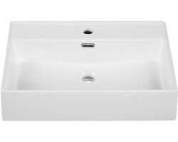 Saniclass Legend Meubelwastafel - 80.5x47x12cm - overloop - 1 wasbak - 1 kraangat - keramiek - wit glans
