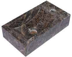 Saniclass Noche Fontein - 40x22x10cm - rechthoek - kraangat rechts - Dark Emporador