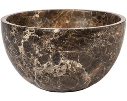 Saniclass Noche Waskom - 21x21x12cm - rond - natuursteen - Dark Emperador