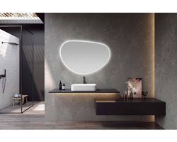Saniclass Organic Spiegel Sim - 80x53.3cm - verlichting - spiegelverwarming - horizontaal/verticaal - organisch