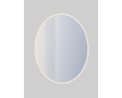 Saniclass Oval badkamerspiegel - 60x80cm - ovaal - incl. indirecte LED verlichting - spiegelverwarming - touch schakelaar