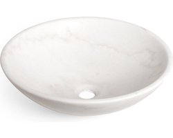 Saniclass Pesca Arino waskom - 42x42x14cm - Rond - Marmer - Wit