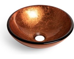 Saniclass Pesca waskom – Ø30x10,5 cm – Gehard glas – Bruin rood