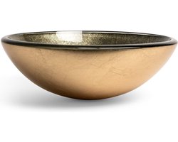 Saniclass Pesca waskom – Ø30x10,5 cm – Gehard glas – Goud groen