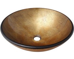 Saniclass Pesca waskom – Ø42x14,5 cm – Gehard glas – Bruin rood