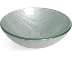 Saniclass Pesca waskom – Ø42x14,5 cm – Gehard glas – Wit grijs