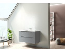 Saniclass Prime Balance Badkamermeubelset - 100x55x45cm - keramische wastafel - 1 kraangat - mat greige (grijs)