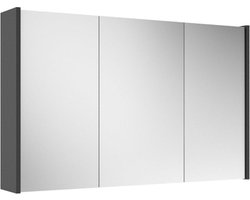 Saniclass Prime Spiegelkast - 100x63x16cm - inclusief zijpanelen - mat antraciet