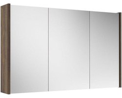 Saniclass Prime Spiegelkast - 100x63x16cm - inclusief zijpanelen - noten (hout)