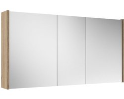 Saniclass Prime Spiegelkast - 120x63x16cm - inclusief zijpanelen - eiken