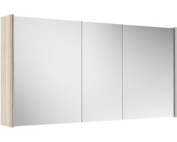 Saniclass Prime Spiegelkast - 120x63x16cm - inclusief zijpanelen - licht eiken
