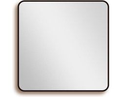 Saniclass Retro Line 2.0 Square Spiegel - 60X60cm - vierkant - afgerond - frame - mat zwart