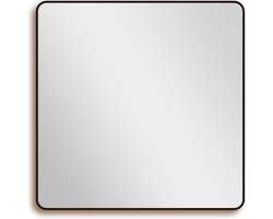 Saniclass Retro Line 2.0 Square Spiegel – Badkamerspiegel – Vierkant afgerond – Mat zwart – 100x100 cm