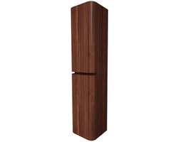 Saniclass Terra Hoge Kast - 170x35x40cm - afgeronde hoeken - 2 deuren - kastanje (walnoot)