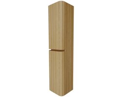 Saniclass Terra Hoge Kast - 170x35x40cm - afgeronde hoeken - 2 deuren - sandwood (licht eiken)