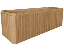 Saniclass Terra Wastafelonderkast - 140cm - 4 lades - afgeronde hoeken - sandwood (Licht eiken)