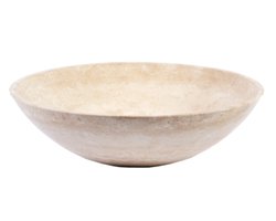 Saniclass Travertine - Waskom 42x42x12cm - rond - gemeleerd natuursteen
