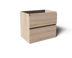Saniclass Vita Badkameronderkast - 70cm - 2 lades - greeploos - licht eiken