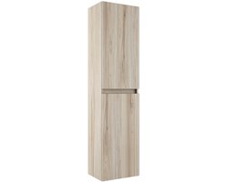 Saniclass Vita Hoge Kast - 140x35x27cm - 2 deuren - licht eiken