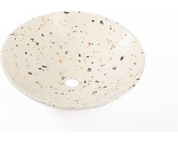 Saniclass Waskom - 42x42x12cm - rond - terrazzo - mat beige