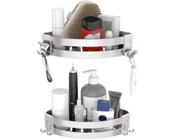 Sanicraft® - Doucherek - Doucherek zonder Boren - Geschikt voor elk type Muur - Doucherek Hangend - Doucherekje Hoek - Doucherekje - Doucheplank - Roestvrij - 2 Stuks