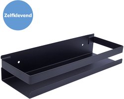 Sanics® Doucherek zonder boren – Zelfklevend badrek - Hangend Douchebakje - Douchemand – Doucherekje Zwart - Douche Rekje 30CM