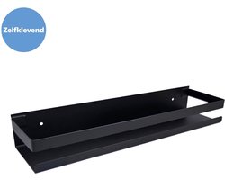 Sanics® Doucherek zonder boren – Zelfklevend badrek - Hangend Douchebakje - Douchemand – Doucherekje Zwart - Douche Rekje 40CM
