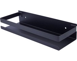 Sanics Doucherek zonder boren – Zelfklevend badrek - Hangend Douchebakje - Douchemand – Doucherekje Zwart - Doucherekjes 30CM