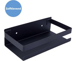 Sanics® Doucherek zonder boren – Zelfklevend badrek - Hangend Douchebakje - Douchemand – Doucherekje Zwart - Doucherekjes - Douche Rekje 20CM