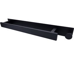 Sanics® Handdoekrek Zonder Boren Zwart 40CM Inclusief haak - Handdoekhouder - Handdoekenrek Badkamer of Keuken - Handdoekstang Zelfklevend - Handdoekhouders RVS