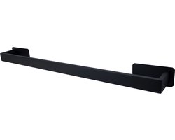 Sanics® Manta Handdoekrek Zonder Boren Zwart 60 CM - Handdoekhouder - Handdoekenrek Badkamer of Keuken - Handdoekstang Zelfklevend - Handdoekhouders RVS
