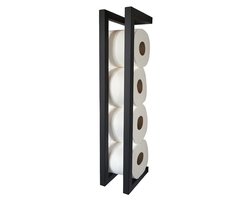 Sanics Reserverolhouder Zwart - Rollenhouder - Wc papier houder Hangend - Toiletrolhouder voor 4 Rollen - Handdoekrek houder