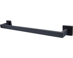 Sanics® Seal Handdoekrek Zwart Inclusief Montageset 50 CM - Handdoekrekken Badkamer - Handdoekhouder - Handdoekstang - Handdoekhouders - Badkamerrek voor Handdoeken RVS