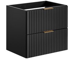 Sanifun Badkamermeubel 60 cm Adel Black met Keramische Opzetwastafel