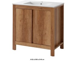 Sanifun Badkamermeubel Classic Oak 800-1 – Tijdloze elegantie met warme houtlook