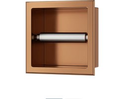 Sanifun Dorri toiletrolhouder zonder klep inbouw geborsteld brons koper