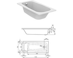 Sanifun inbouw ligbad Scott 1400 x 700