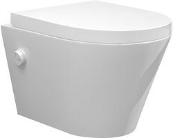 Sanifun rimless hangtoilet Heers met koud water bidet-functie glans wit 520
