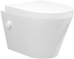 Sanifun rimless hangtoilet Heers met warm - koud water bidet-functie glans wit 520